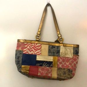 Coach tote multi color